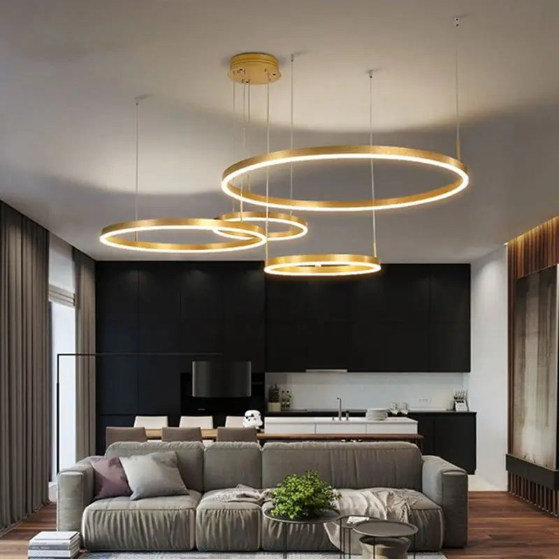 Modern Led Pendant Lights Gold Black Coffee Chandeliers for Bedroom Dining Room Living Room Hanging Lamp Luxury Home Decoration