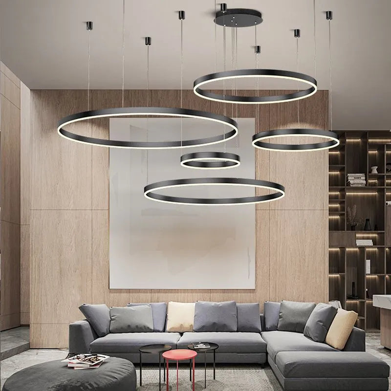 Modern Led Pendant Lights Gold Black Coffee Chandeliers for Bedroom Dining Room Living Room Hanging Lamp Luxury Home Decoration