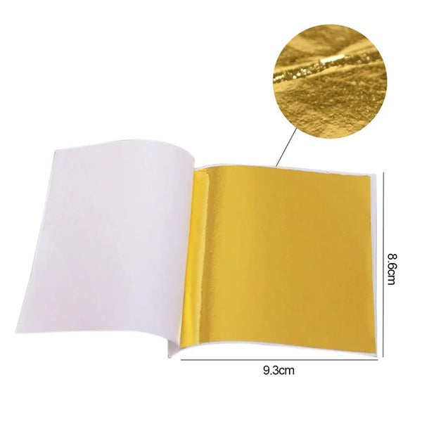 100/200 Sheets Imitation Gold Silver Foil Paper Leaf Gilding DIY Art Craft Paper Birthday Party Wedding Cake Dessert