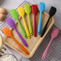 2Pcs Cream Baking Scraper Non-stick Silicone Spatula Kitchen Pastry Blenders Salad Cake Mixer Butter Batter Pies Cooking Tools