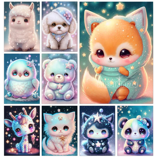 New Cute Little Bear Diamond Painting Art Picture Cartoon Animals Mosaic Cross Stitch Kit Full Diamond Embroidery Home