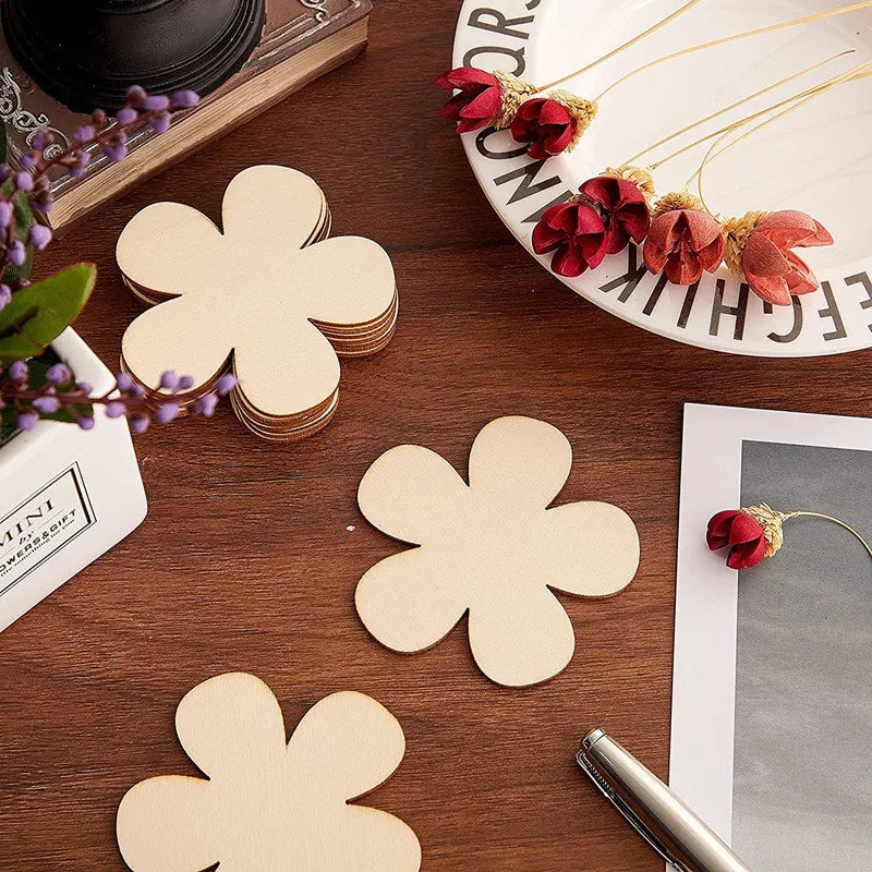 10pcs Butterfly Flower DIY Painting Wooden Crafts Wood Slices Ornaments For Birthday Wedding Party Table  Kids Crafts