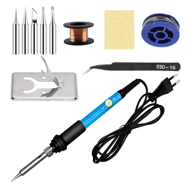 New Adjustable Temperature Electric Soldering Iron 220V 110V 60W 80W Welding Solder Rework Station Heat Pencil Tips Repair Tools