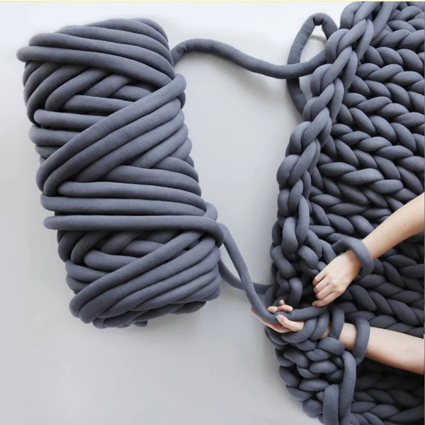 Hand Knitting Spin Coarse Thread DIY Pet Nest Thick Chunky Yarn Cotton Wool Tube Crochet Yarn Soft Bulky Arm Roving Blanket