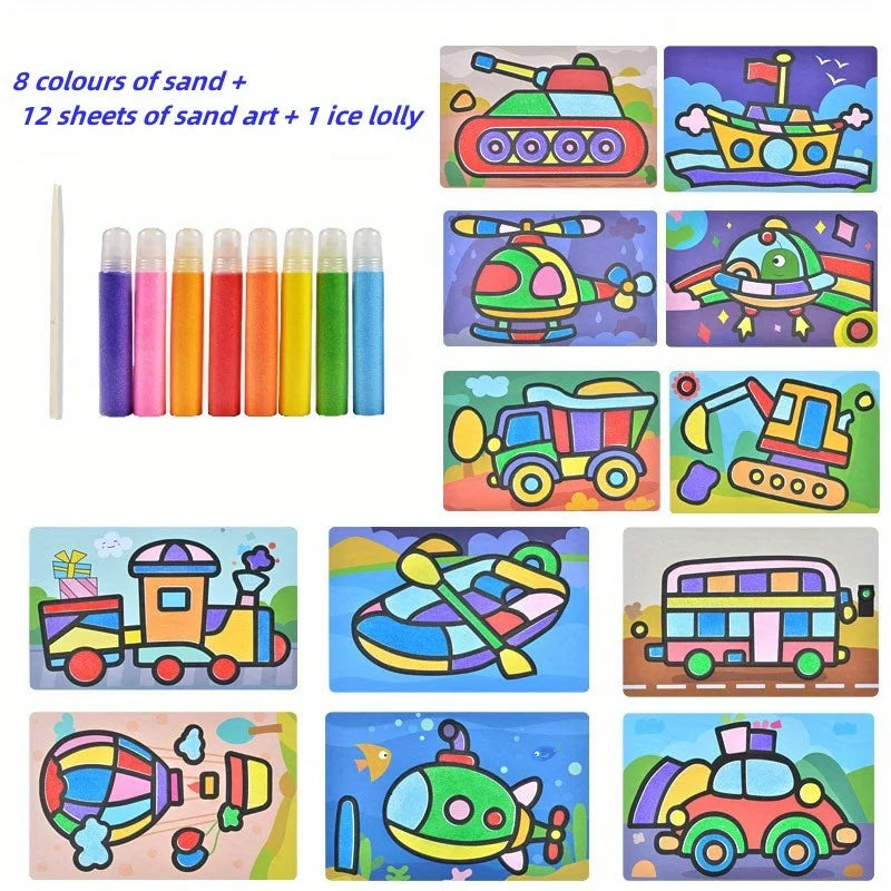 Sand Painting Children Colored Sand Boys And Girls Baby Handmade Diy Production,  Scraping Art Sand Painting Set Toys