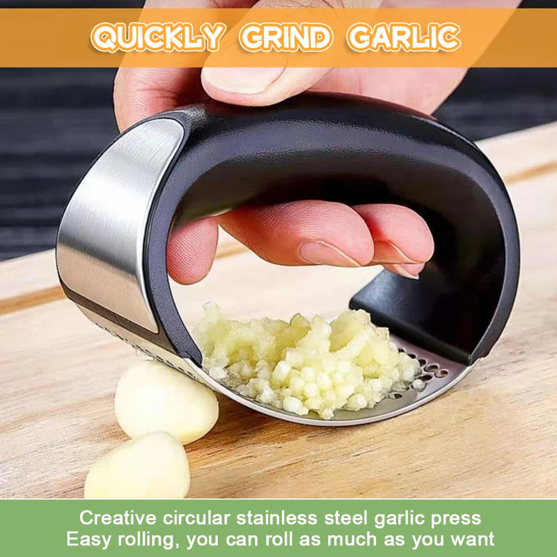 Stainless Steel Garlic Press Crusher Manual Garlic Mincer Chopping Garlic Tool Fruit Vegetable Tools Kitchen Gadget Accessories