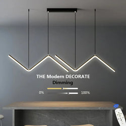 Modern LED Pendant Light Gold/Black Long Line Pendant Light For Restaurant Study Kitchen Office Coffee Home Decoration Luxury